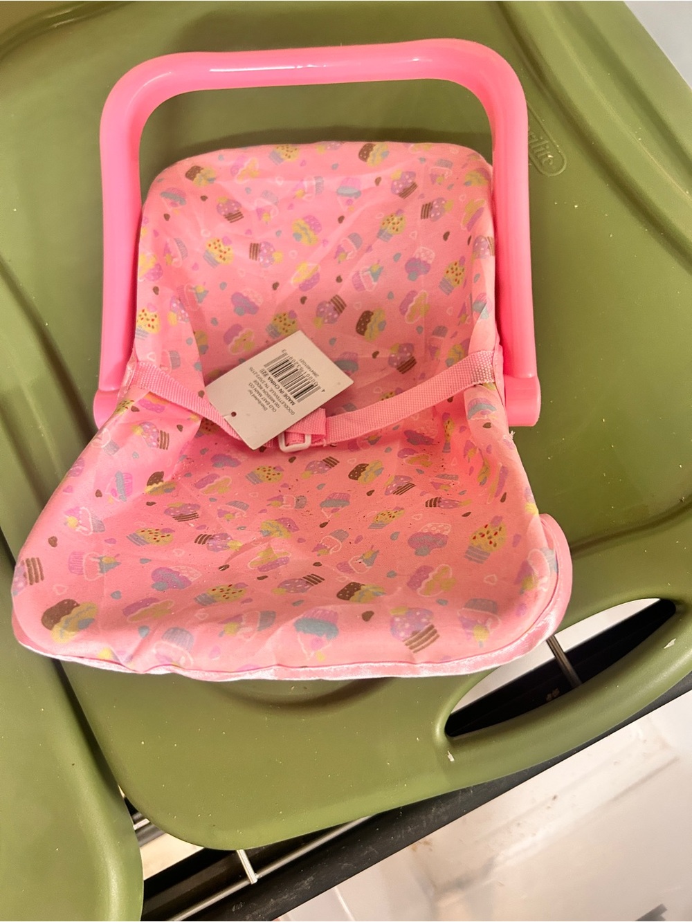 Pink Cupcake-Print Doll Carrier